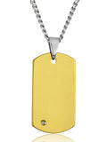 Gold Plated Tungsten Carbide Dog Tag Necklace Q407