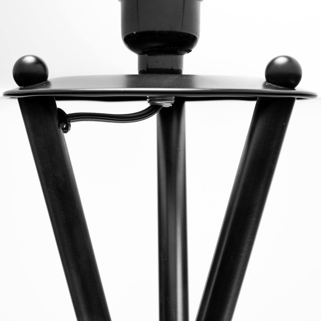 Black Metal White Fabric Shade Floor Lamp Y958686