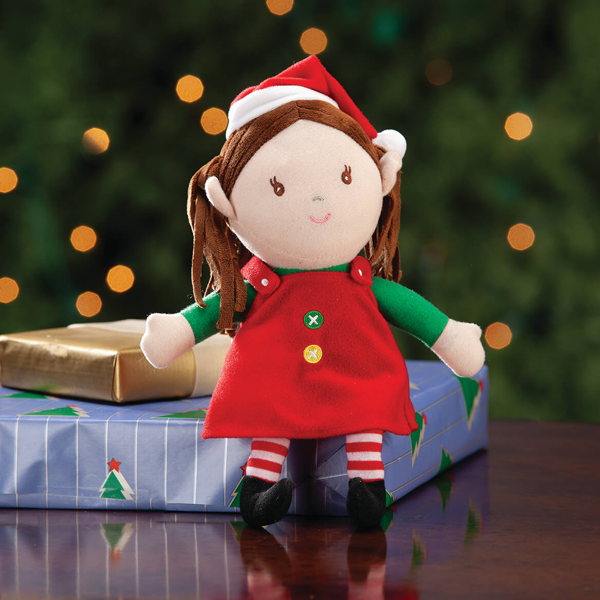 4" x 2" x 8" Brushed Tricot Elf Doll K4103