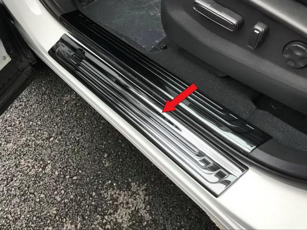 Black Stainless Door Sill Scuff Plate Trim Pack of 2 E5977