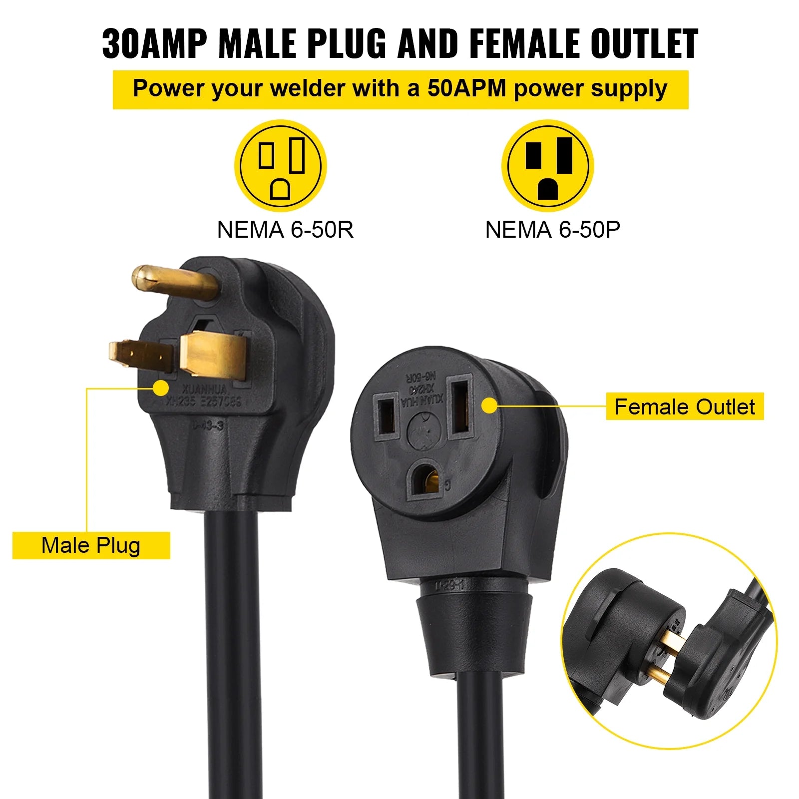 Welding Extension Cord 25 ft 10/3 30Amp 250V C810