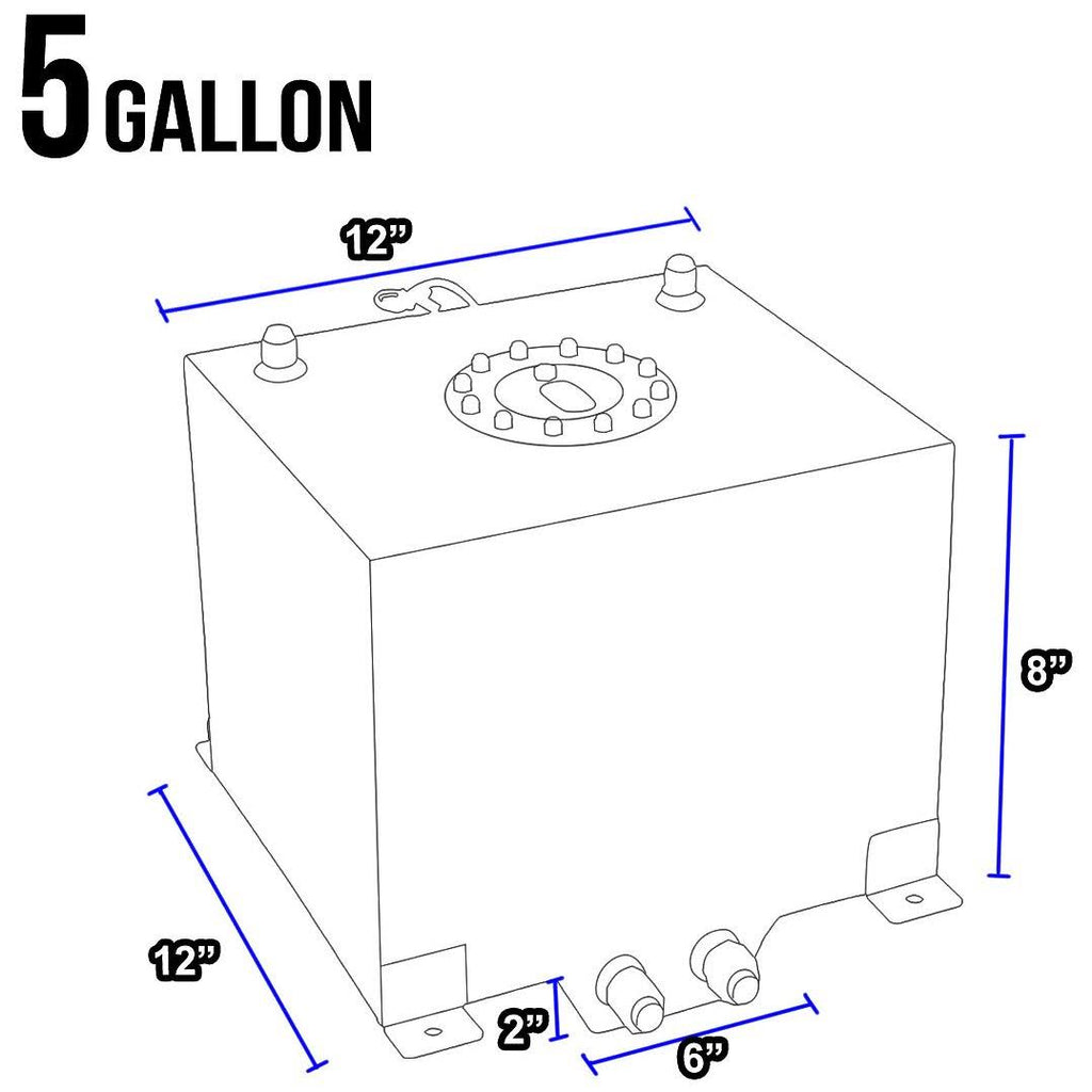 Red Aluminum Fuel Cell Gas Tank with Level Sender and Black Cap R39544