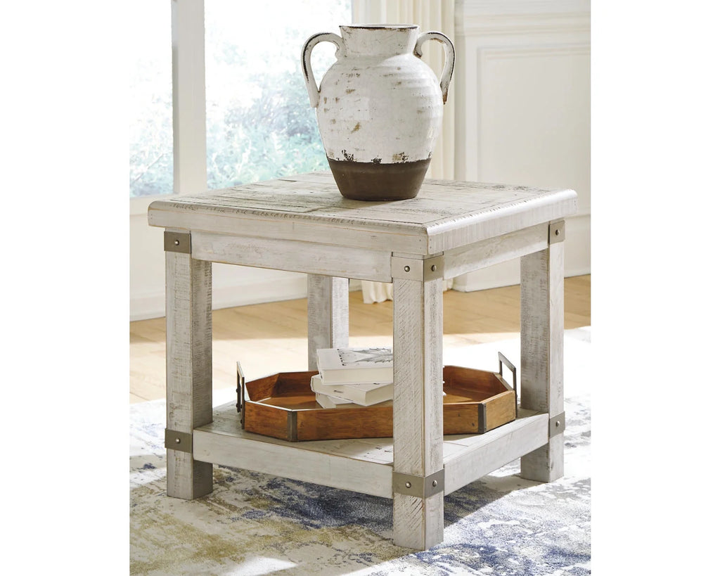 White Wash Gray End Table N7605