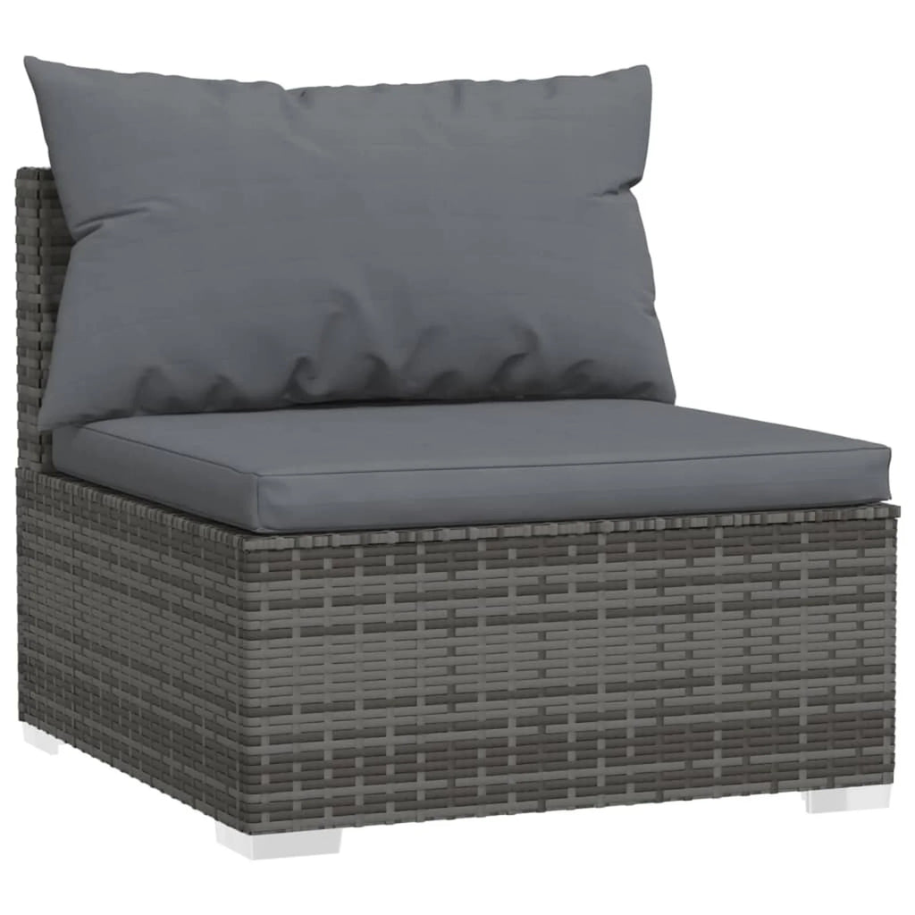 6 Piece Gray Poly Rattan Outdoor Sectional Sofa Set U86883