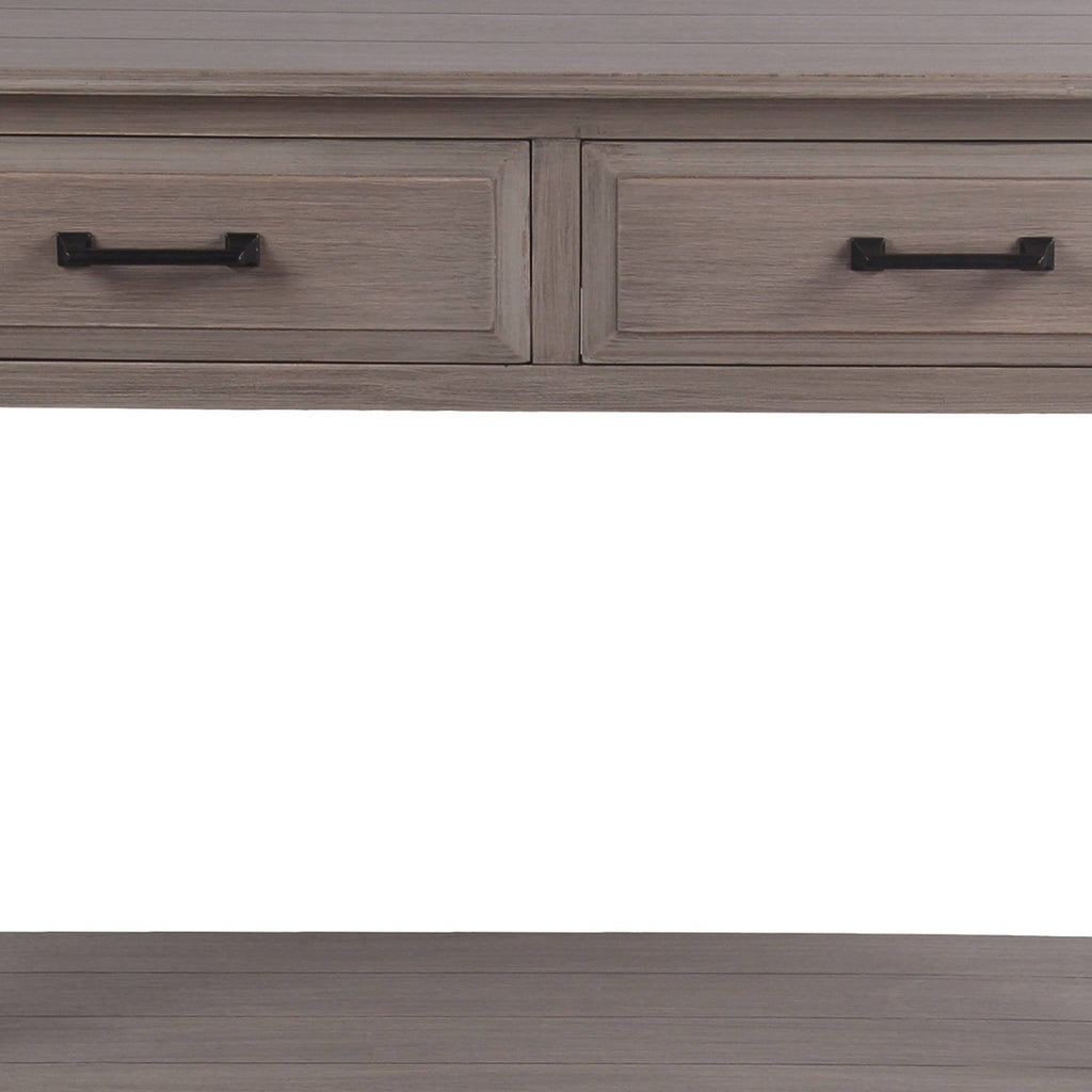 Brown Wooden Console Table with Two Drawers Q55218
