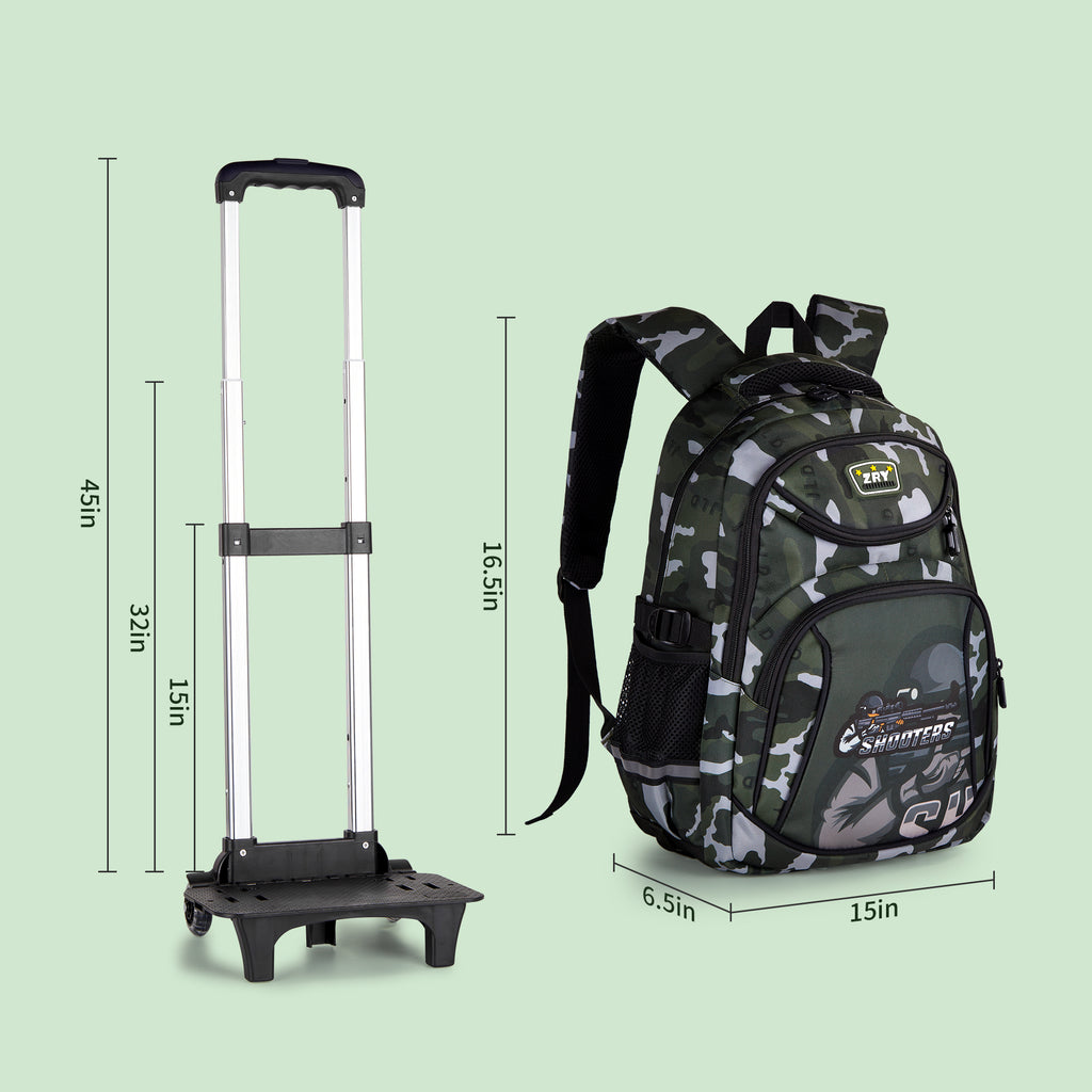 Wheeled Backpack Rolling Daypack Trolley School Bag S501217