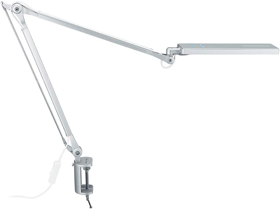 Silver Metal Swing Arm Desk Lamp with Clamp H967755