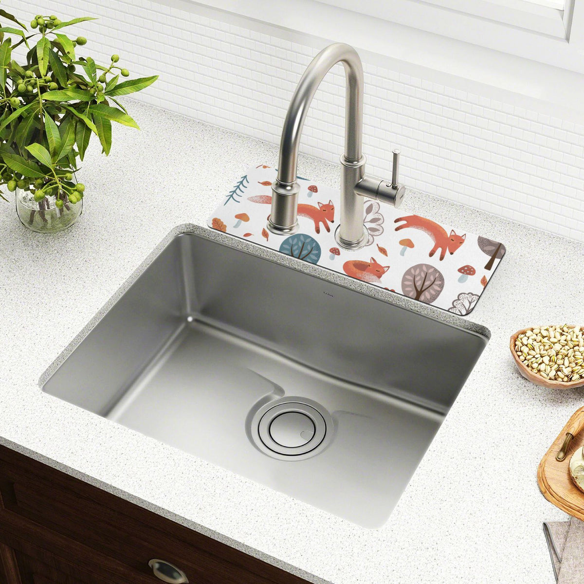 2 Pack Sink Splash Guard Faucet Drying Mat Absorbent Water Catcher Draining Mats 30x5.4in E2218