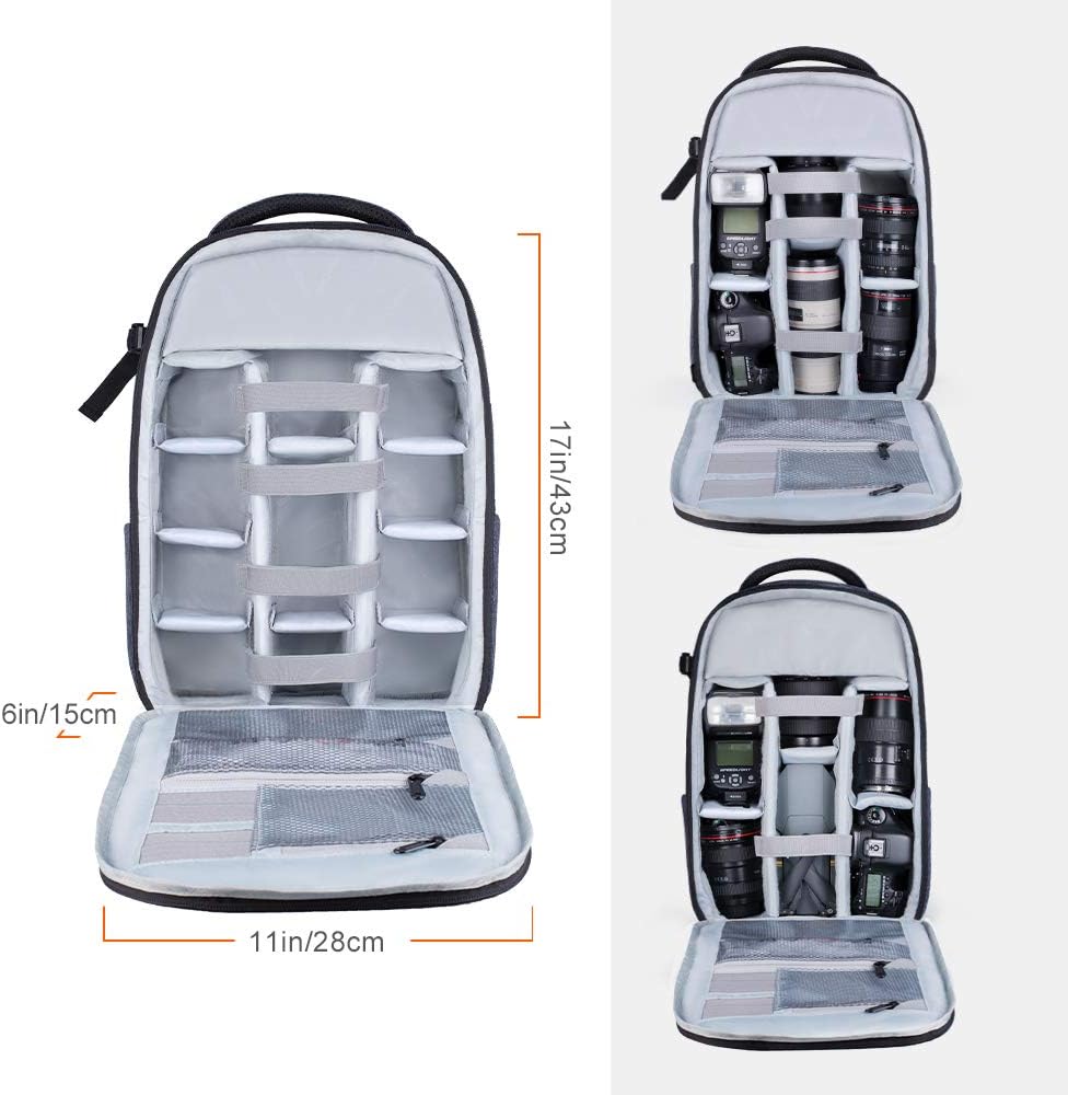 Camera Backpack for DSLR Cameras, 14-15 inch Laptop, Tripod, Lenses U7811