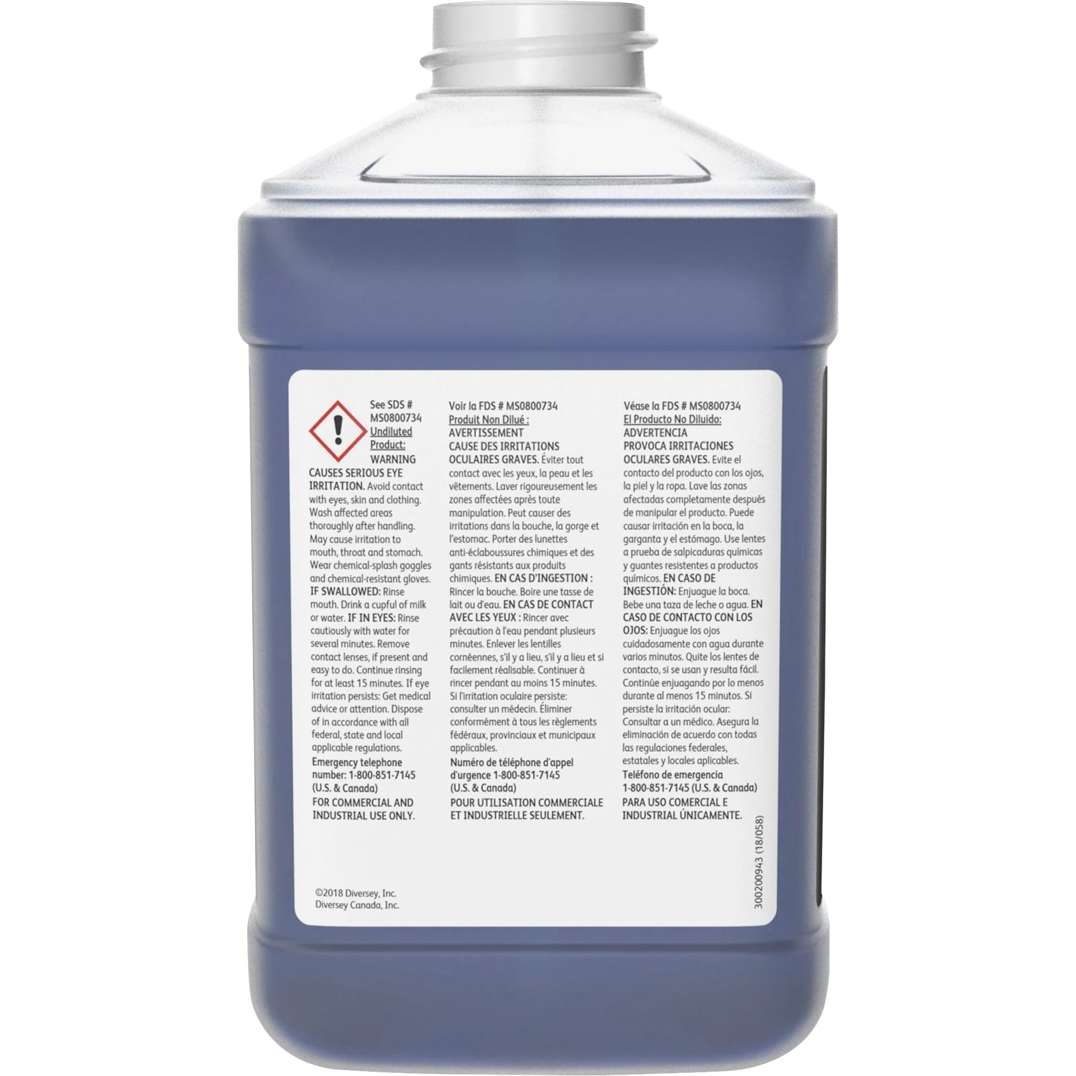Liquid Glass and All Purpose Cleaner, 2.5L, Blue, Unscented J40627