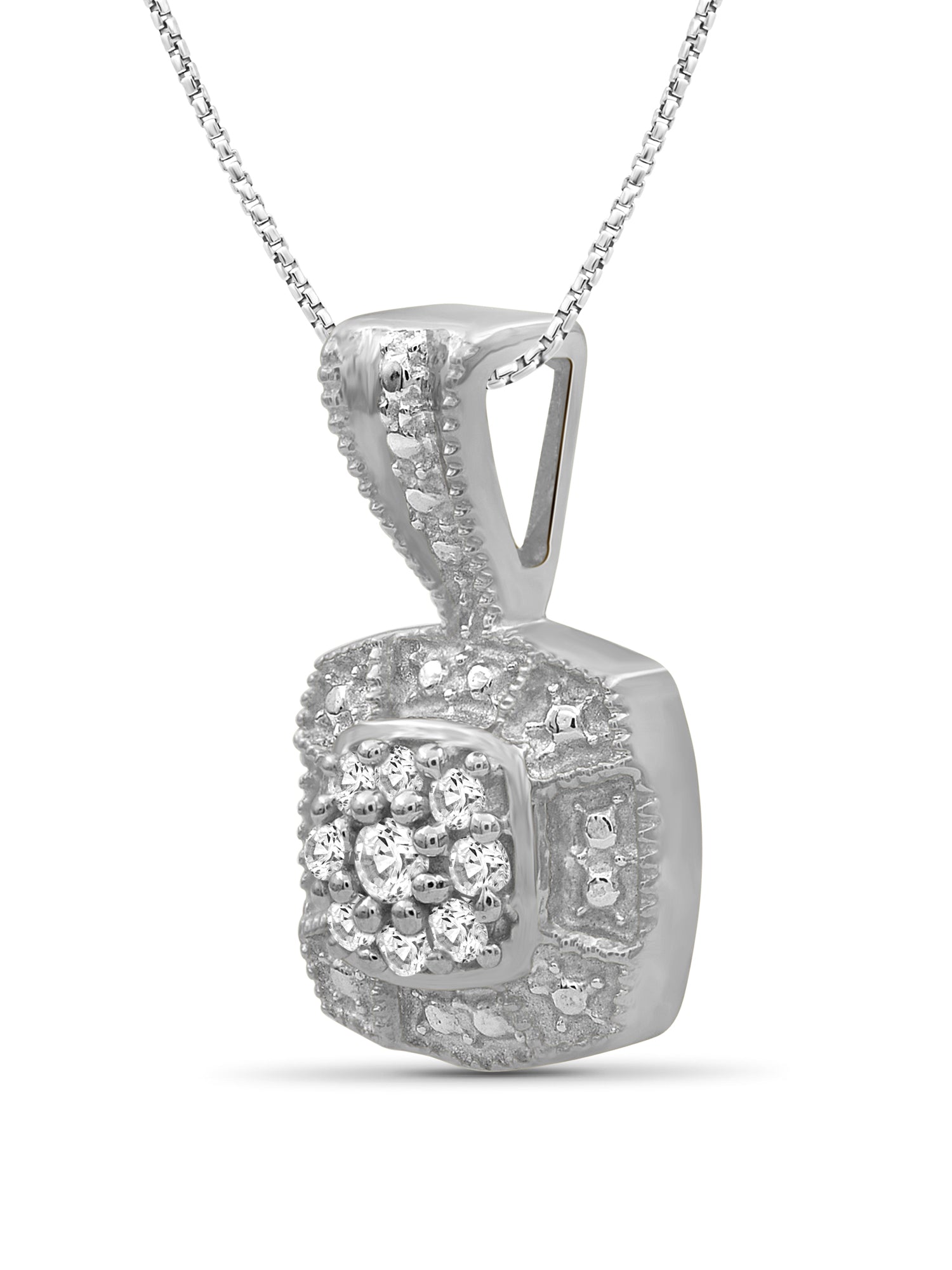 3-Piece 1/3 Carat White Diamond Sterling Silver Earrings Set, Necklace, Rings M7962