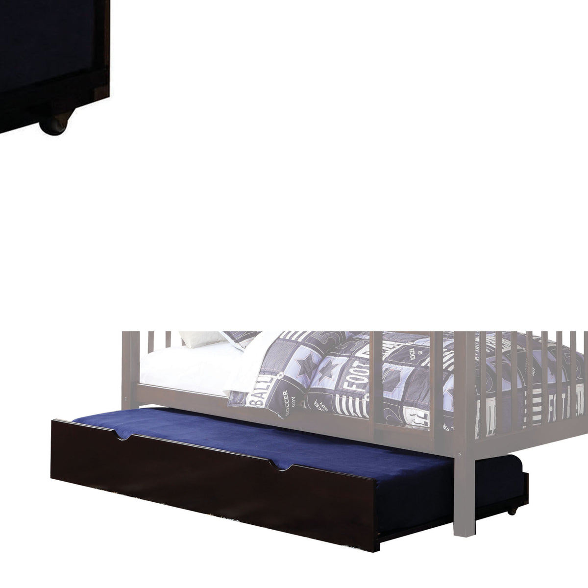 Dark Brown Wooden Twin Trundle with Caster Wheels X87347