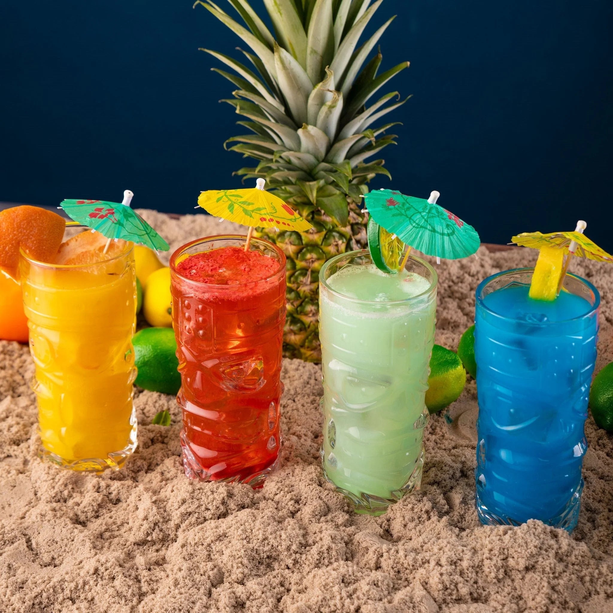 Clear Tiki Glasses, Set of 4, 450 ML D4002