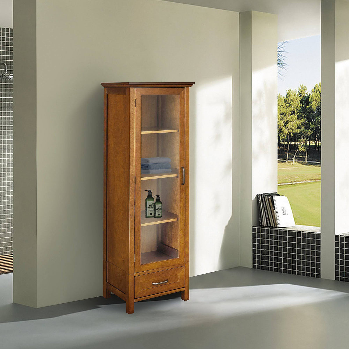 Linen Cabinet, Brown S488570