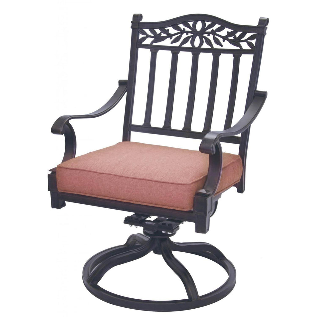 Cast Aluminum Patio Swivel Rocker Dining Chair D33988