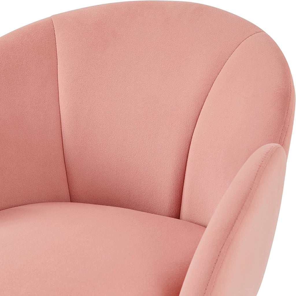 Flower Velvet Barrel Chair with Golden Metal Legs M7616