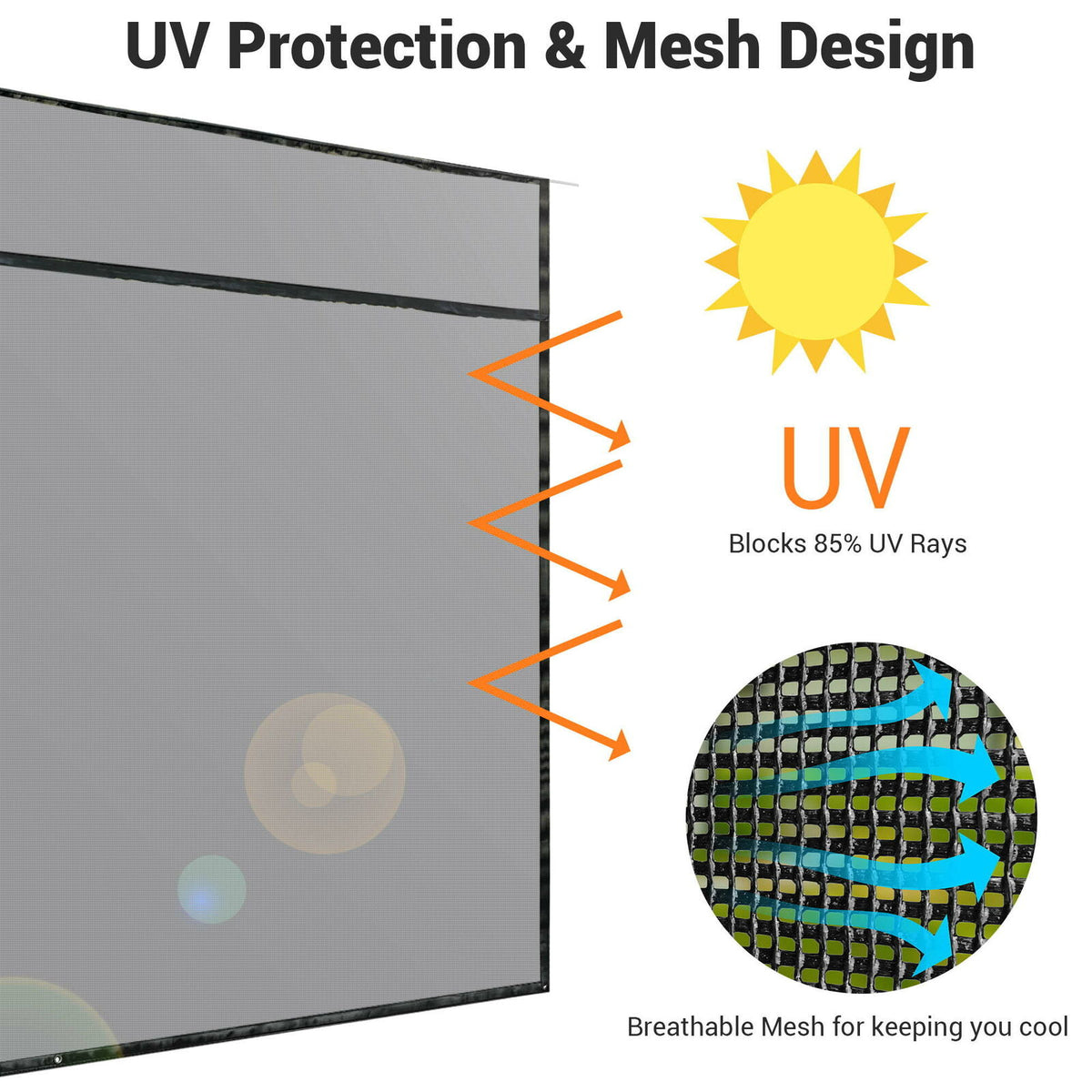RV Awning Sun Shade Screen Mesh B5346