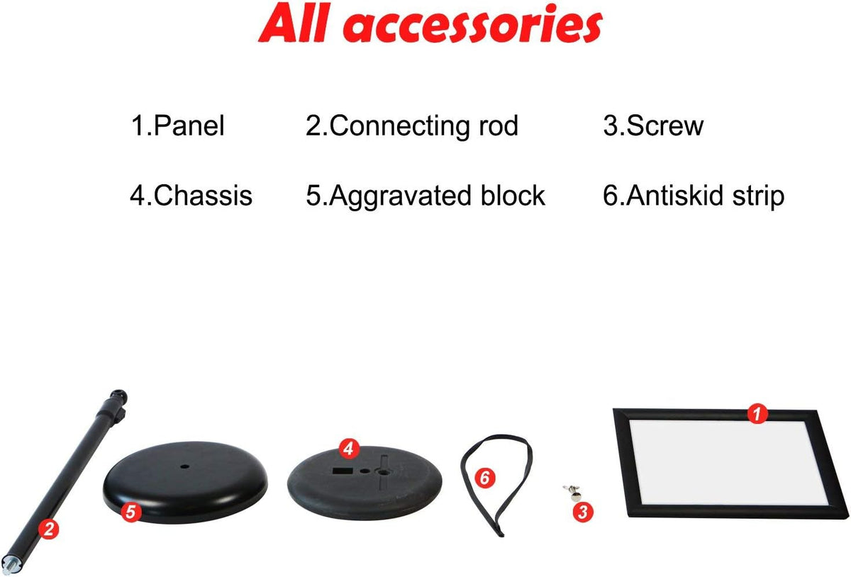 Black Pack of 2 Aluminum Floor Standing Sign Holder D287