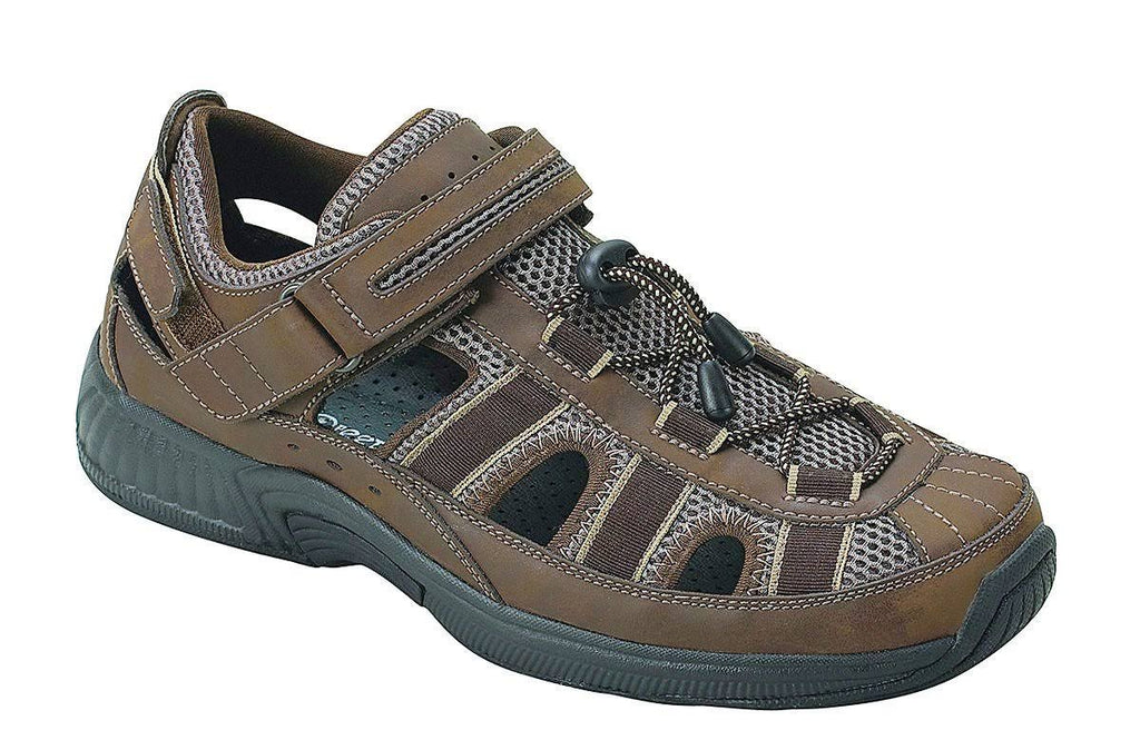 Brown Leather Orthofeet Men&s Shoes C7786