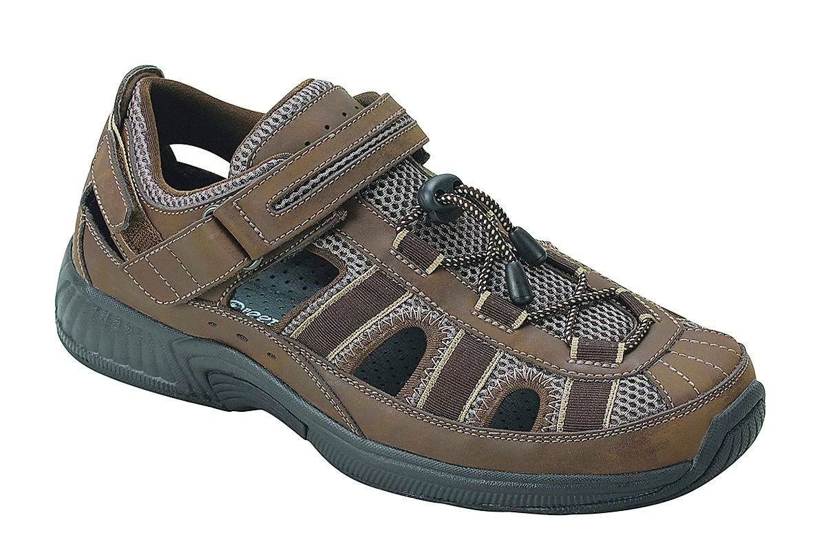 Brown Leather Orthofeet Men&s Shoes C7786