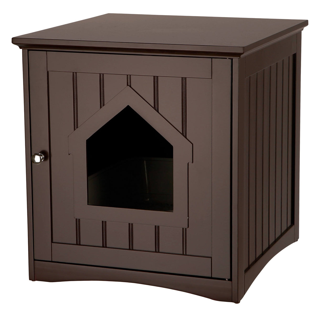 Brown Wooden Cat Home and Litter Box V3175