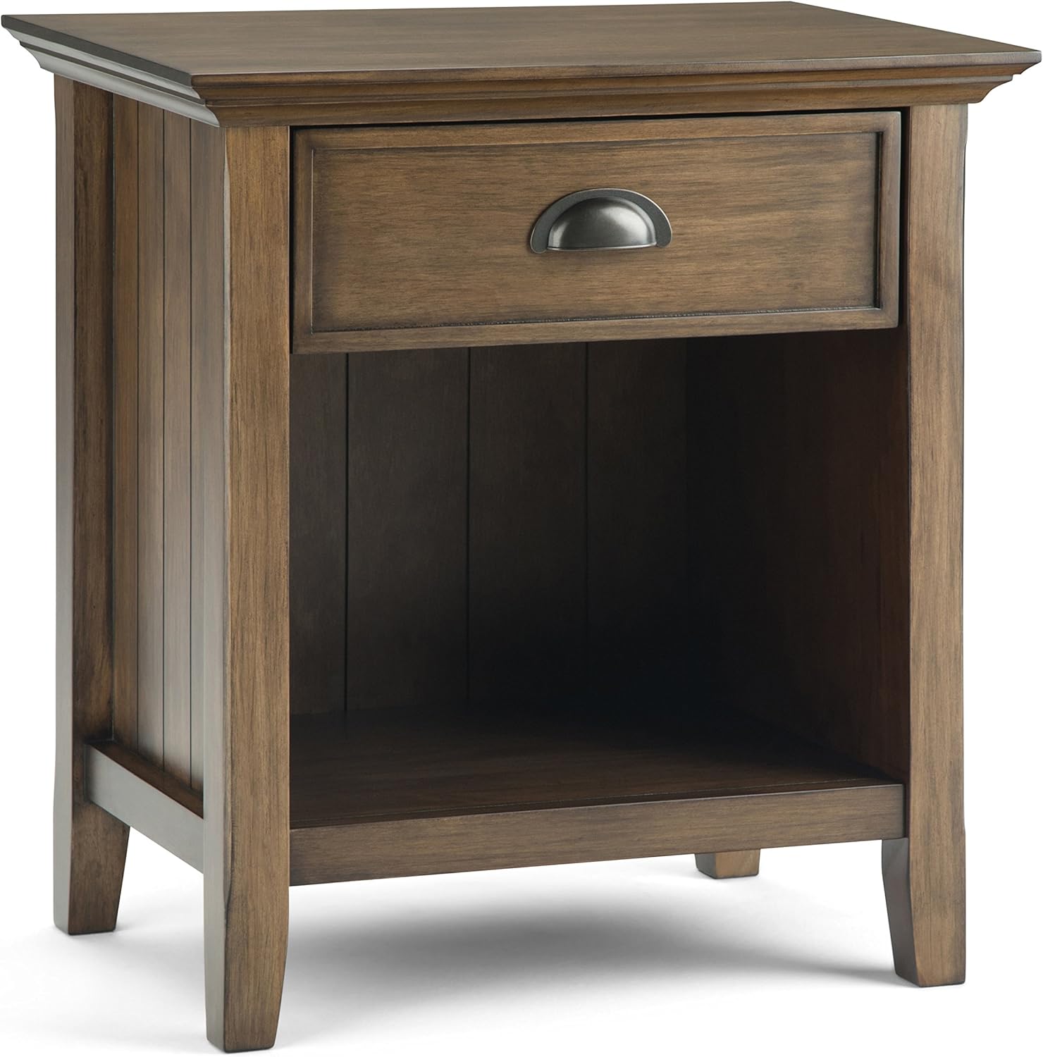 Distressed Grey Solid Wood Night Stand with 1 Drawer and 1 Shelf K379