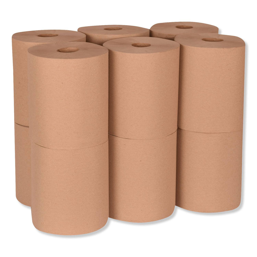 Natural 1-Ply Hardwound Roll Towel, 12/Carton Y724
