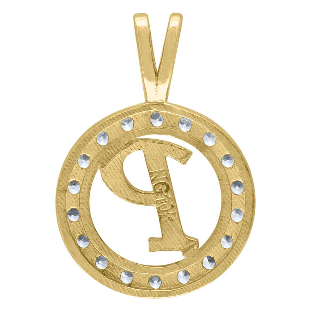 Two Tone Gold CZ Pendant Necklace A317859