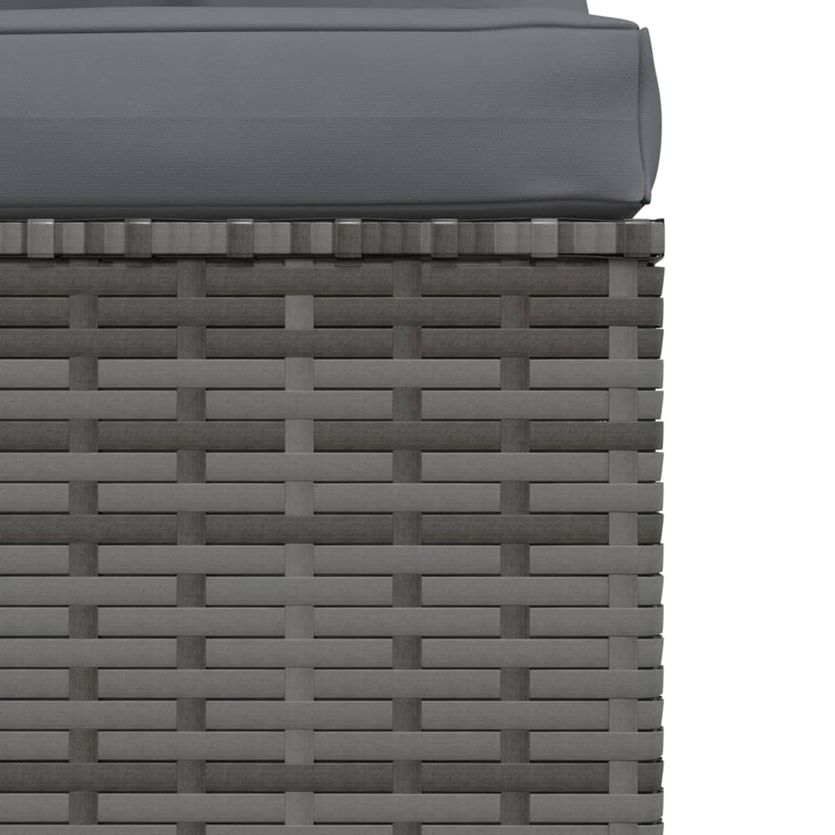 3-Seater Gray Poly Rattan Sofa with Cushions J45535