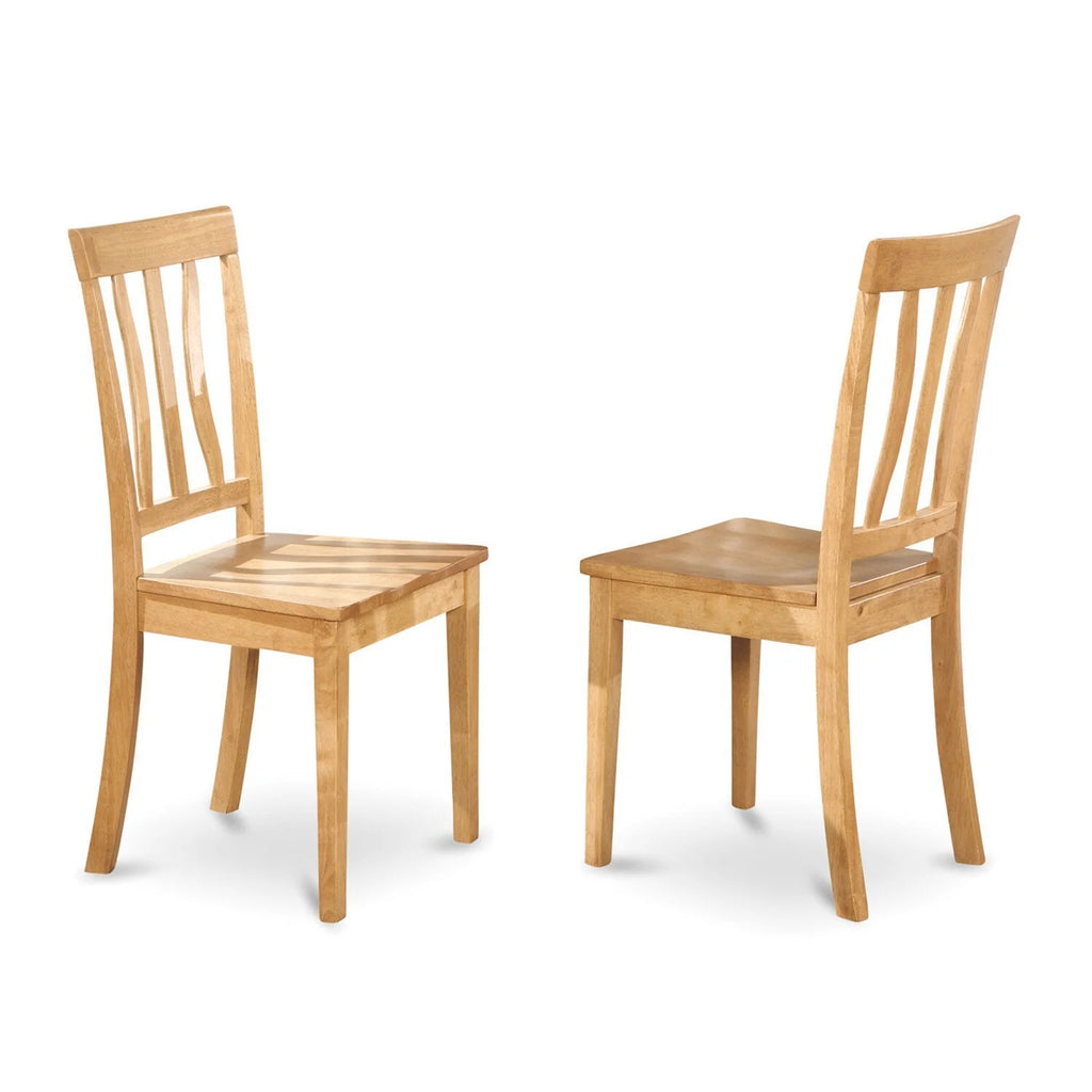 Antique Oak 3-piece Wood Dining Set with Slatted Chairs H24310