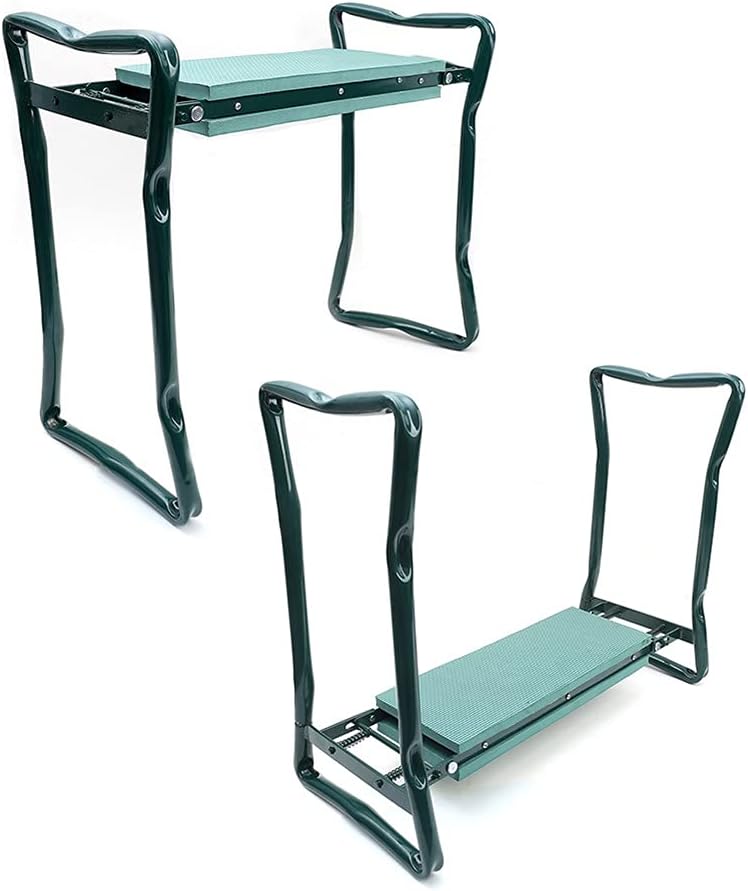 Garden Kneeler Seat Foldable Stool with Tool Bag EVA Foam Pad I221463