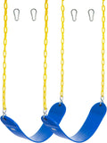 Red Pack of 2 Heavy Duty Swing Seat Replacement with Plastic Coated Chain and Carabiners F738751