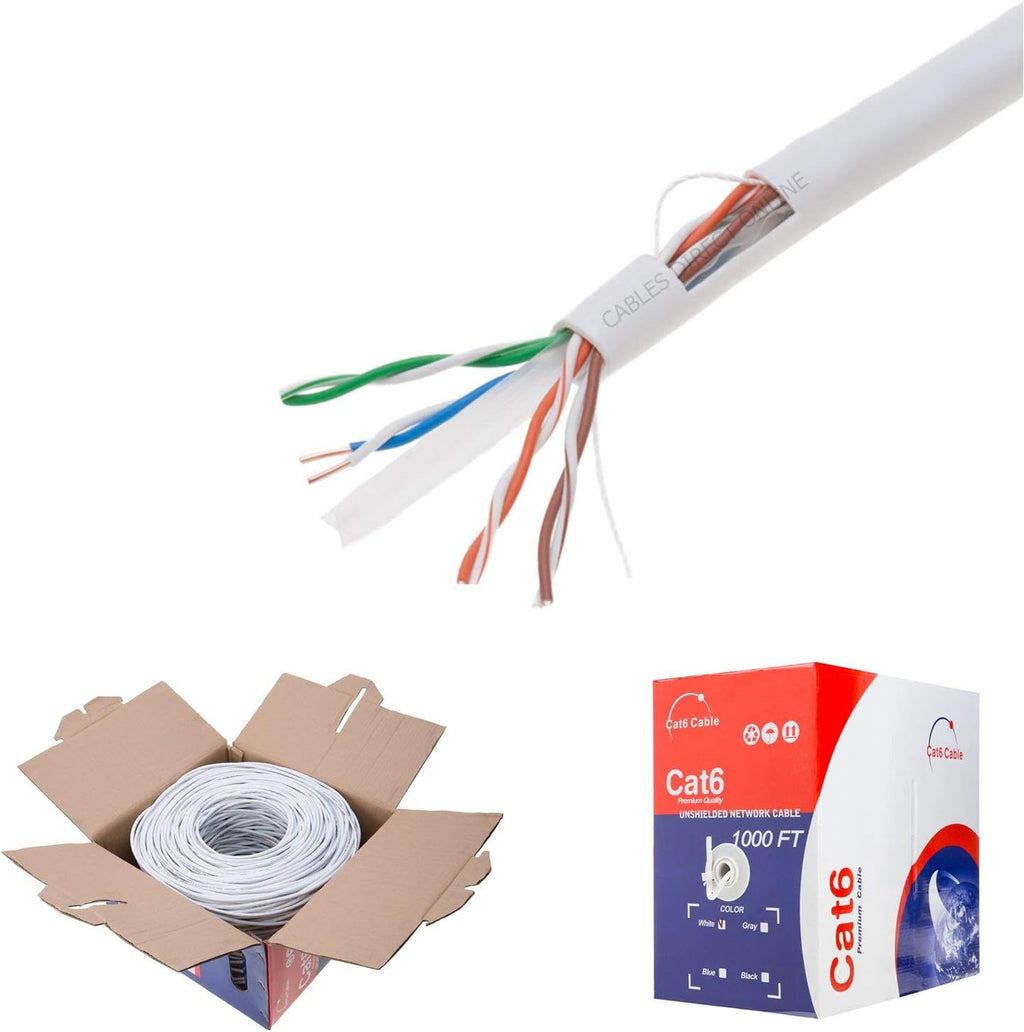 CAT6 1000ft UTP Blue Ethernet Solid Cable 23AWG V475