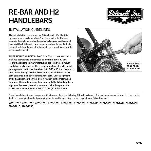 Biltwell Re-Bar 1 Handlebars T356