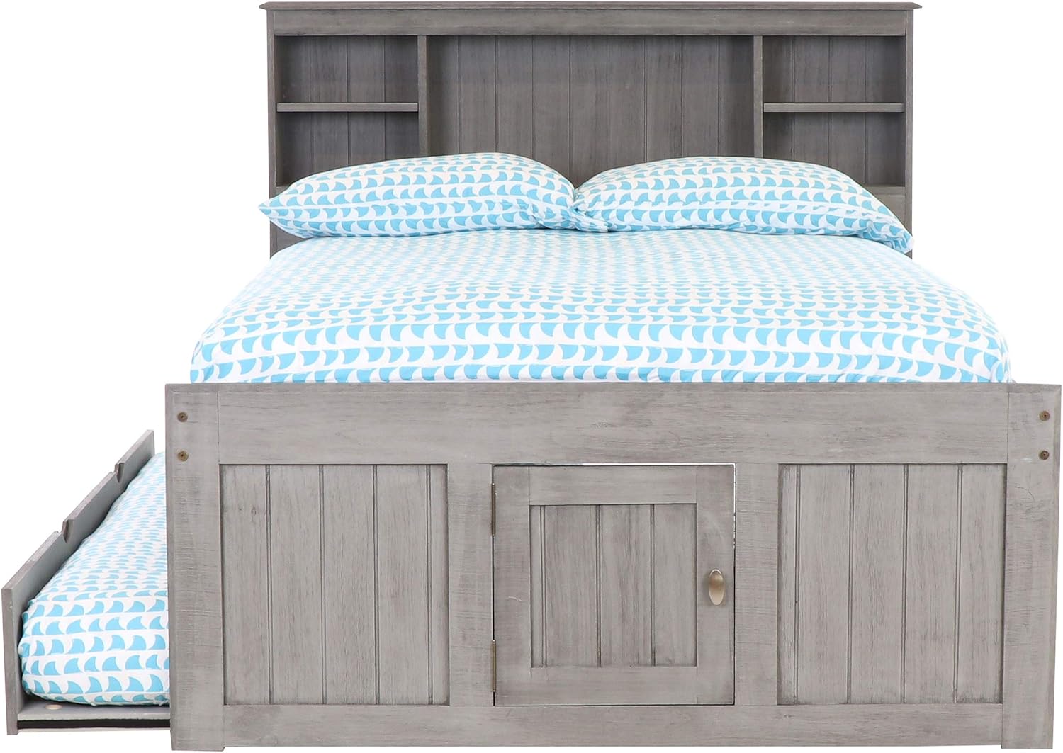 Full Bookcase Bed with 3 Drawers & Trundle H981842