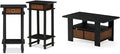 Espresso & Medium Brown End Table and Coffee Table with Bin Drawer F902