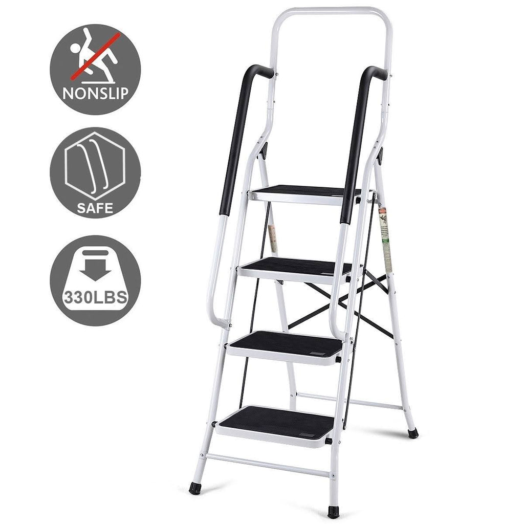 4 Step Folding Stool Ladder with Handrails D803059