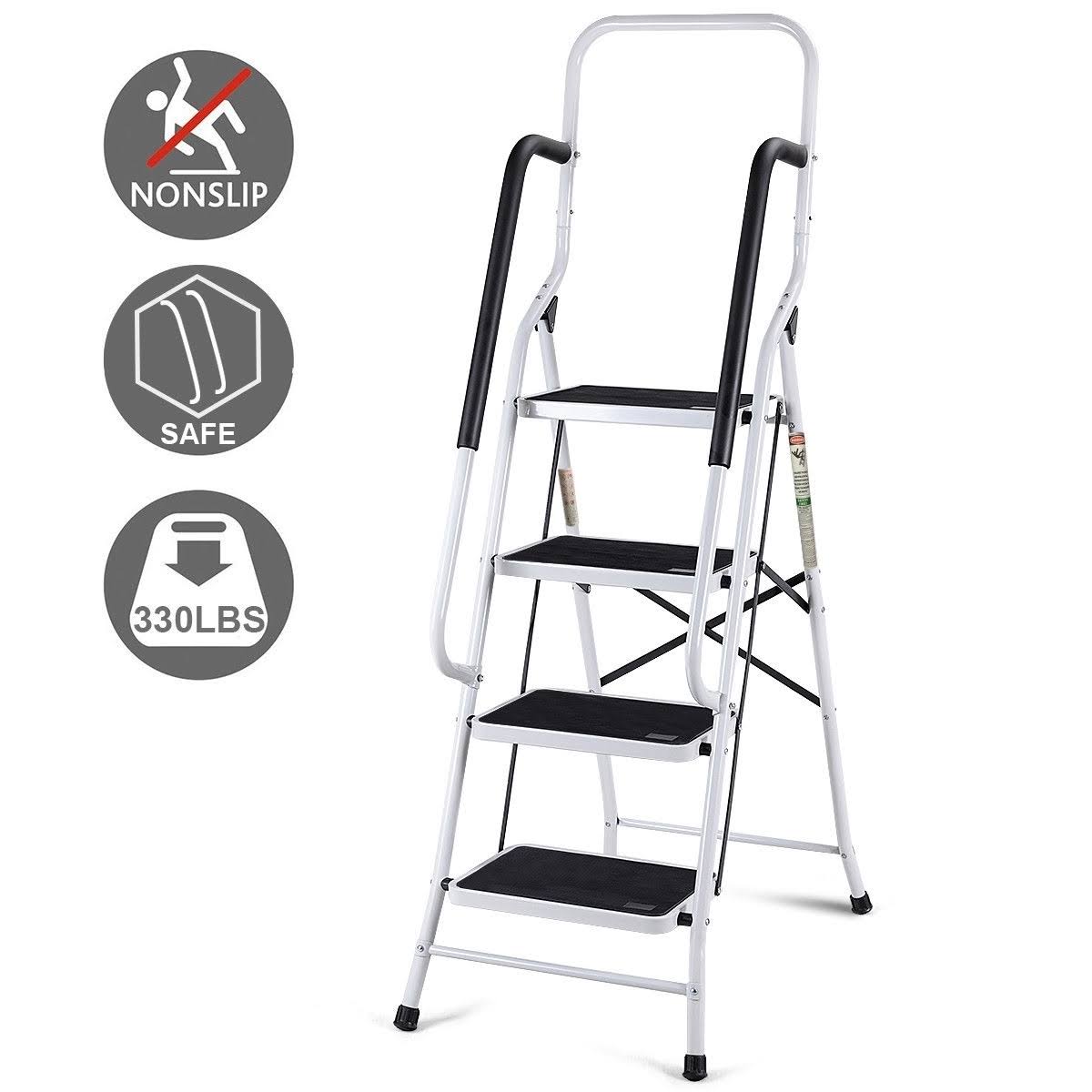 4 Step Folding Stool Ladder with Handrails D803059