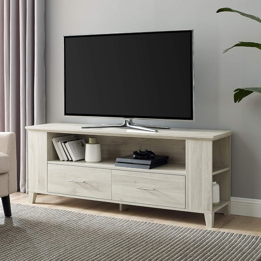 60 Inch Black TV Stand with Cabinet Doors and Side Storage J1728
