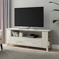 60 Inch Black TV Stand with Cabinet Doors and Side Storage J1728