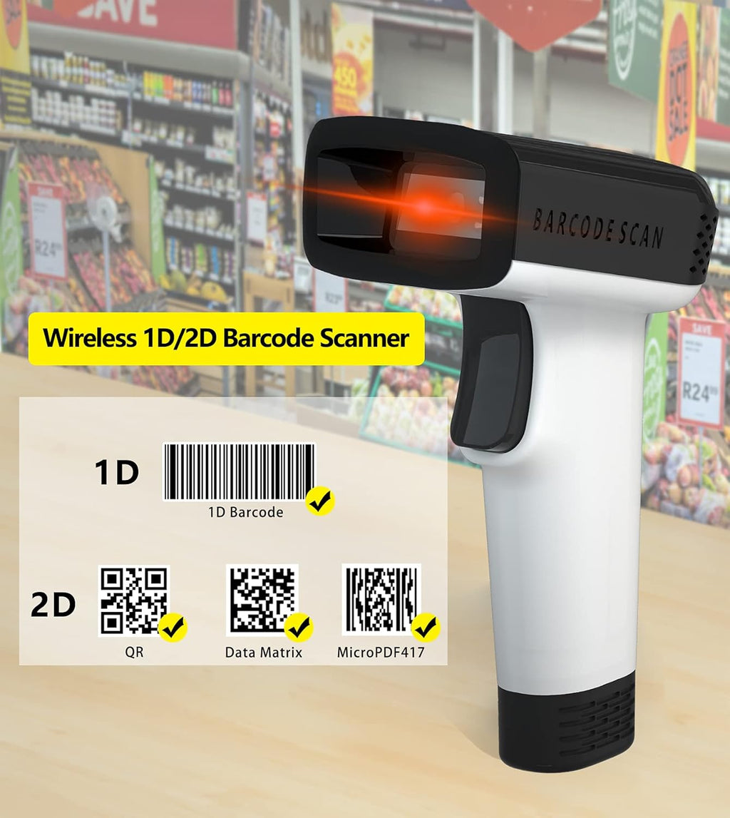 White Pack of 2 Wireless Barcode Scanner X150