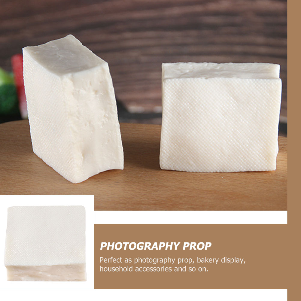 Simulated Tofu Block Kids Food PVC Models Pretend Meat Adornment K46247