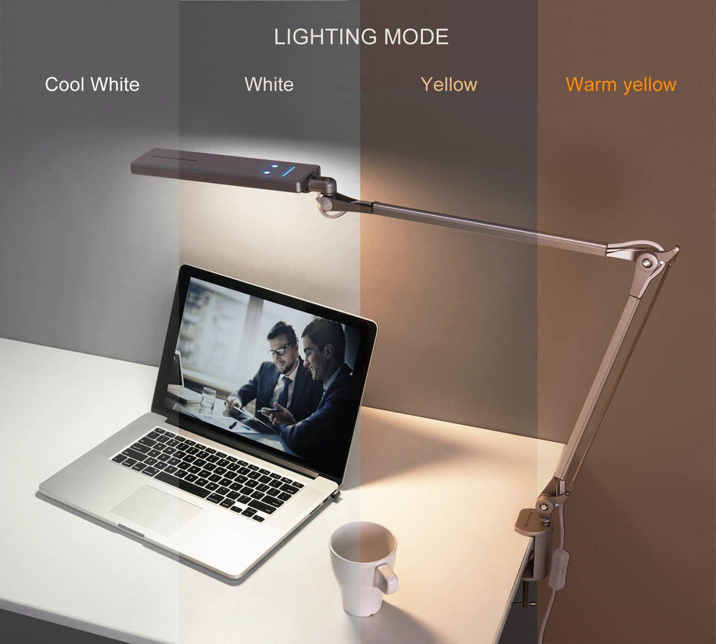 Silver Metal Swing Arm Desk Lamp with Clamp H967755