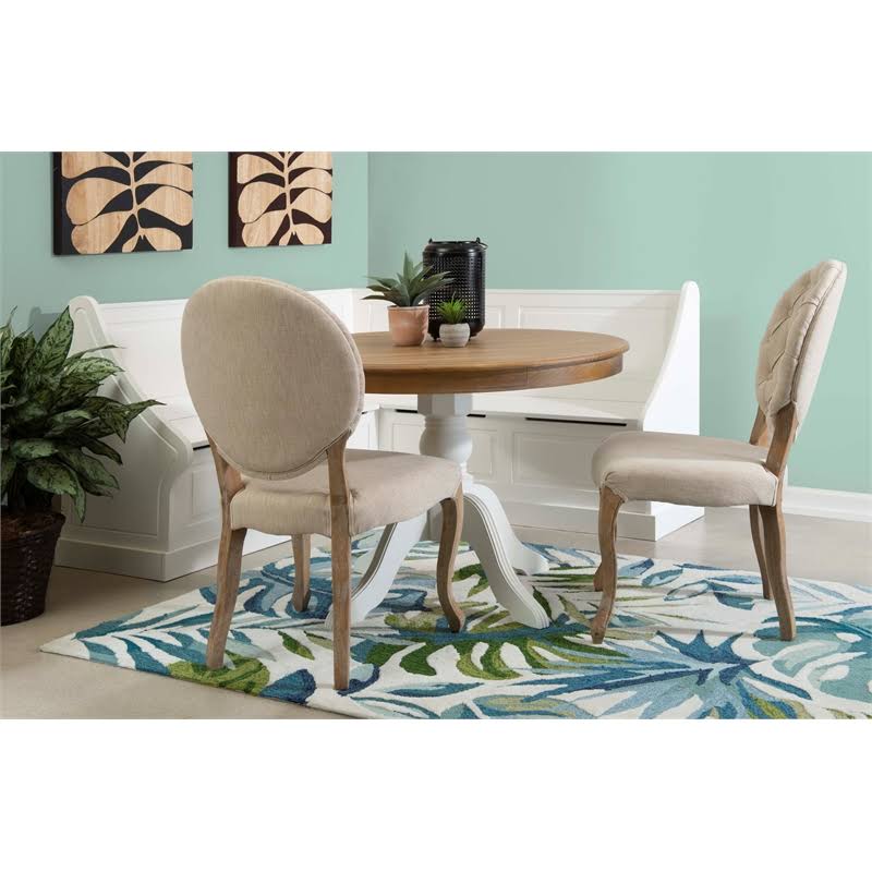White Wood Corner Breakfast Nook B85378