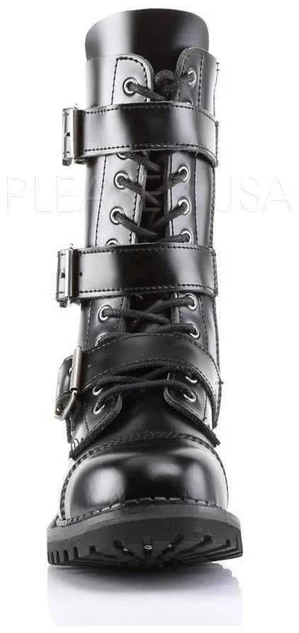 Black Leather Boots Y981