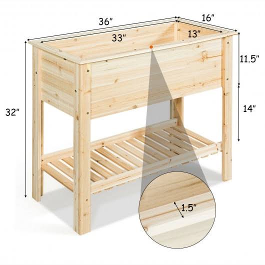 Raised Garden Bed with Storage Shelf Q712