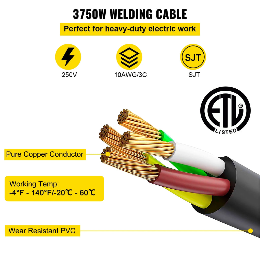 Welding Extension Cord 25 ft 10/3 30Amp 250V C810