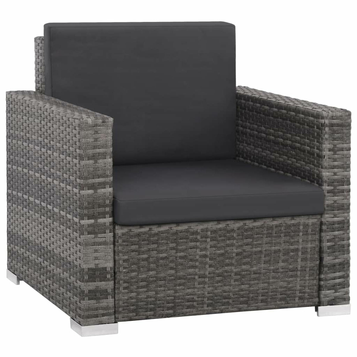 12 Piece Gray Poly Rattan Outdoor Patio Sectional Sofa with Coffee Table and Ottoman M58424