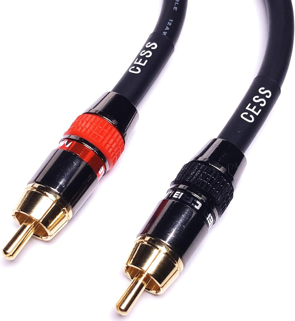 Low Noise 12 Gauge RCA Audio Patch Cable (1 Foot) C590