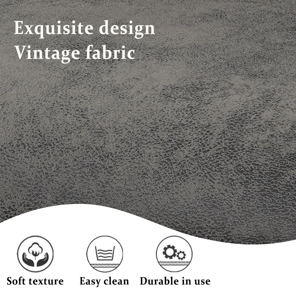 Vintage Fabric Dining Chairs Set of 4 with Handle, High Back Chair, Armless Cantilever Chairs, Grey Y288